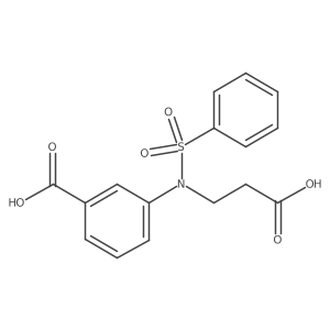 Benzoic acid, 3-[(2-carboxyethyl)(phenylsulfonyl)amino]- Structure