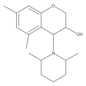 2H-1-Benzopyran-3-ol, 4-(2,6-dimethyl-1-piperidinyl)-3,4-dihydro-5,7-dimethyl-结构式