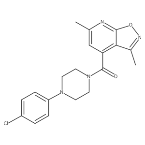 [4-(4-Chlorophenyl)piperazino](3,6-dimethylisoxazolo[5,4-b]pyridin-4-yl)methanone结构式