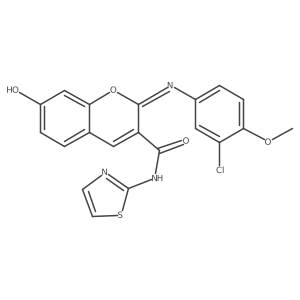 (2Z)-2-[(3-chloro-4-methoxyphenyl)imino]-7-hydroxy-N-(1,3-thiazol-2-yl)-2H-chromene-3-carboxamide Structure