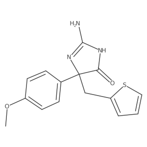 2-Amino-5-(4-methoxyphenyl)-5-(thiophen-2-ylmethyl)-4,5-dihydro-1H-imidazol-4-one Structure