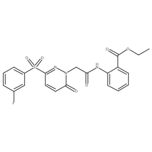 ethyl 2-({[3-[(3-fluorophenyl)sulfonyl]-6-oxopyridazin-1(6H)-yl]acetyl}amino)benzoate结构式
