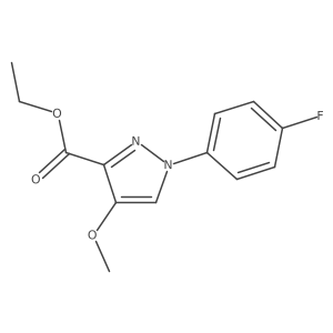 Ethyl 1-(4-fluorophenyl)-4-methoxy-pyrazole-3-carboxylate结构式