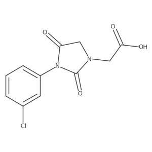 2-[3-(3-Chlorophenyl)-2,4-dioxoimidazolidin-1-yl]acetic acid结构式
