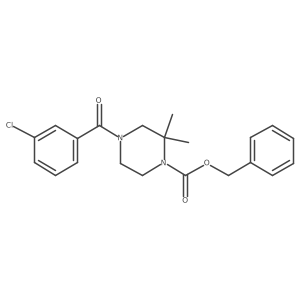 4-(3-Chloro-benzoyl)-2,2-dimethyl-piperazine-1-carboxylic acid benzyl ester Structure
