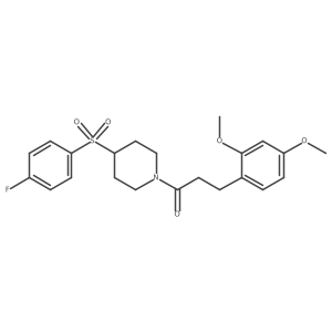 3-(2,4-Dimethoxyphenyl)-1-(4-((4-fluorophenyl)sulfonyl)piperidin-1-yl)propan-1-one Structure