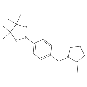 2-Methyl-1-{[4-(tetramethyl-1,3,2-dioxaborolan-2-yl)phenyl]methyl}pyrrolidine结构式