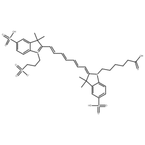 3-(2-(7-(1-(5-Carboxypentyl)-3,3-dimethyl-5-sulfoindolin-2-ylidene)hepta-1,3,5-trien-1-yl)-3,3-dimethyl-5-sulfo-3H-indol-1-ium-1-yl)propane-1-sulfonate结构式