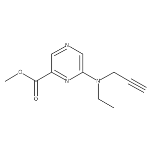 Methyl 6-[ethyl(prop-2-yn-1-yl)amino]pyrazine-2-carboxylate结构式