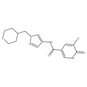 5-chloro-6-hydroxy-N-(1-((tetrahydro-2H-pyran-4-yl)methyl)-1H-pyrazol-4-yl)nicotinamide结构式