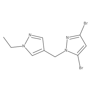 3,5-Dibromo-1-[(1-ethyl-1H-pyrazol-4-yl)methyl]-1H-pyrazole Structure