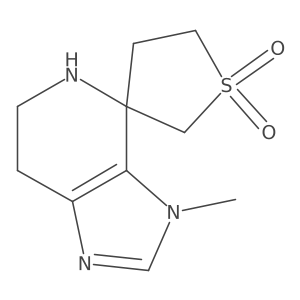 3-Methyl-3,5,6,7-tetrahydrospiro[imidazo[4,5-c]pyridine-4,3'-[1lambda6]thiolane]-1',1'-dione结构式