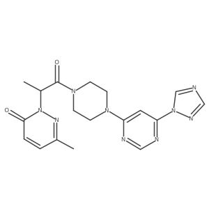 2-(1-(4-(6-(1H-1,2,4-triazol-1-yl)pyrimidin-4-yl)piperazin-1-yl)-1-oxopropan-2-yl)-6-methylpyridazin-3(2H)-one Structure