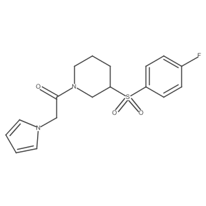 1-(3-((4-fluorophenyl)sulfonyl)piperidin-1-yl)-2-(1H-pyrrol-1-yl)ethanone Structure