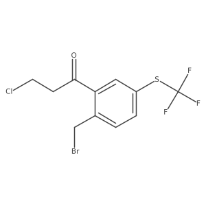 1-(2-(Bromomethyl)-5-(trifluoromethylthio)phenyl)-3-chloropropan-1-one结构式
