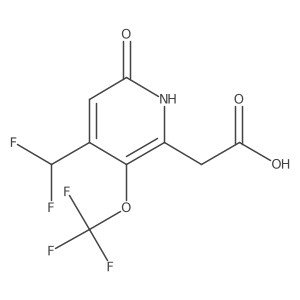 2-(4-(Difluoromethyl)-6-hydroxy-3-(trifluoromethoxy)pyridin-2-yl)acetic acid结构式