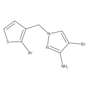 4-bromo-1-[(2-bromothiophen-3-yl)methyl]-1H-pyrazol-3-amine Structure