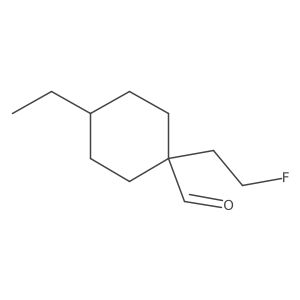 4-Ethyl-1-(2-fluoroethyl)cyclohexane-1-carbaldehyde结构式