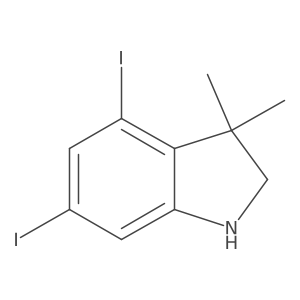4,6-diiodo-3,3-dimethyl-2,3-dihydro-1H-indole Structure