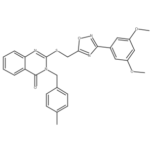 2-(((3-(3,5-dimethoxyphenyl)-1,2,4-oxadiazol-5-yl)methyl)thio)-3-(4-methylbenzyl)quinazolin-4(3H)-one结构式