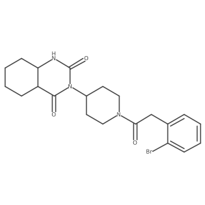 3-[1-[2-(2-bromophenyl)acetyl]piperidin-4-yl]-4a,5,6,7,8,8a-hexahydro-1H-quinazoline-2,4-dione Structure
