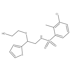 3-chloro-N-(2-(2-hydroxyethoxy)-2-(thiophen-2-yl)ethyl)-2-methylbenzenesulfonamide Structure