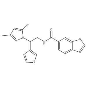 N-(2-(3,5-dimethyl-1H-pyrazol-1-yl)-2-(thiophen-3-yl)ethyl)benzo[d]thiazole-6-carboxamide结构式