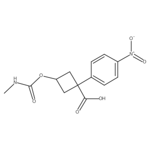 (1S,3s)-3-[(methylcarbamoyl)oxy]-1-(4-nitrophenyl)cyclobutane-1-carboxylic acid Structure