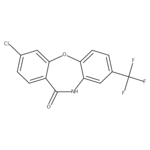 9-chloro-3-(trifluoromethyl)-5H-benzo[b][1,4]benzoxazepin-6-one结构式