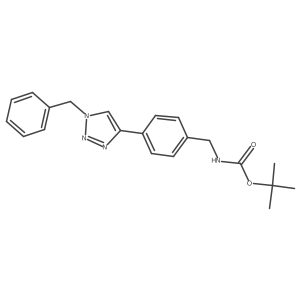 Tert-butyl (4-(1-benzyl-1H-1,2,3-triazol-4-yl)benzyl)carbamate结构式