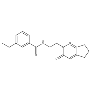 3-(methylthio)-N-(2-(3-oxo-3,5,6,7-tetrahydro-2H-cyclopenta[c]pyridazin-2-yl)ethyl)benzamide结构式