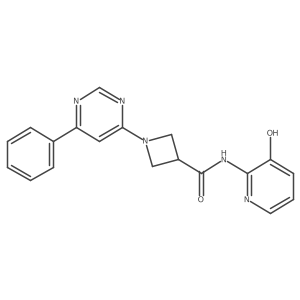 N-(3-hydroxypyridin-2-yl)-1-(6-phenylpyrimidin-4-yl)azetidine-3-carboxamide结构式