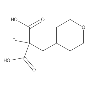 2-Fluoro-2-[(oxan-4-yl)methyl]propanedioic acid结构式