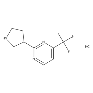2-(Pyrrolidin-3-yl)-4-(trifluoromethyl)pyrimidine hydrochloride Structure
