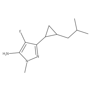 rac-4-fluoro-1-methyl-3-[(1R,2R)-2-(2-methylpropyl)cyclopropyl]-1H-pyrazol-5-amine Structure