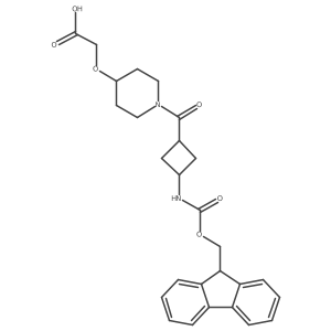 2-({1-[3-({[(9H-fluoren-9-yl)methoxy]carbonyl}amino)cyclobutanecarbonyl]piperidin-4-yl}oxy)acetic acid结构式