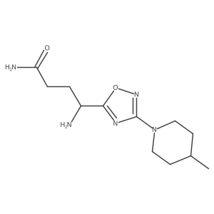 (4S)-4-amino-4-[3-(4-methylpiperidin-1-yl)-1,2,4-oxadiazol-5-yl]butanamide结构式