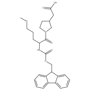 2-{1-[2-({[(9H-fluoren-9-yl)methoxy]carbonyl}amino)-5-methoxypentanoyl]pyrrolidin-3-yl}acetic acid Structure