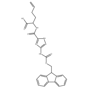 2-{[5-({[(9H-fluoren-9-yl)methoxy]carbonyl}amino)-1H-1,2,4-triazol-3-yl]formamido}hex-5-enoic acid结构式
