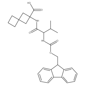 2-[2-({[(9H-fluoren-9-yl)methoxy]carbonyl}amino)-3-methylbutanamido]spiro[3.3]heptane-2-carboxylic acid Structure