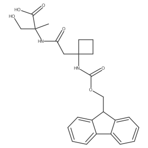 2-{2-[1-({[(9H-fluoren-9-yl)methoxy]carbonyl}amino)cyclobutyl]acetamido}-3-hydroxy-2-methylpropanoic acid Structure