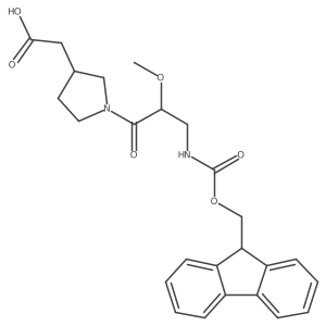 2-{1-[3-({[(9H-fluoren-9-yl)methoxy]carbonyl}amino)-2-methoxypropanoyl]pyrrolidin-3-yl}acetic acid Structure