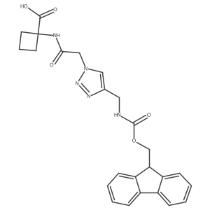 1-(2-{4-[({[(9H-fluoren-9-yl)methoxy]carbonyl}amino)methyl]-1H-1,2,3-triazol-1-yl}acetamido)cyclobutane-1-carboxylic acid Structure