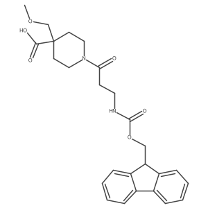 1-[3-({[(9H-fluoren-9-yl)methoxy]carbonyl}amino)propanoyl]-4-(methoxymethyl)piperidine-4-carboxylic acid Structure