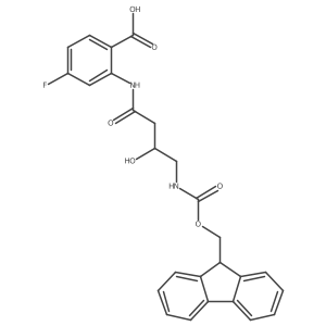 2-[4-({[(9H-fluoren-9-yl)methoxy]carbonyl}amino)-3-hydroxybutanamido]-4-fluorobenzoic acid结构式