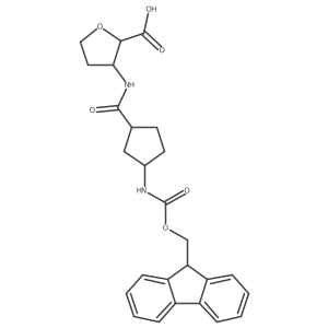 rac-(2R,3S)-3-[3-({[(9H-fluoren-9-yl)methoxy]carbonyl}amino)cyclopentaneamido]oxolane-2-carboxylic acid结构式