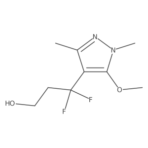 3,3-difluoro-3-(5-methoxy-1,3-dimethyl-1H-pyrazol-4-yl)propan-1-ol Structure