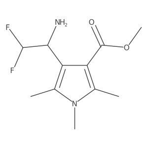 methyl 4-(1-amino-2,2-difluoroethyl)-1,2,5-trimethyl-1H-pyrrole-3-carboxylate结构式