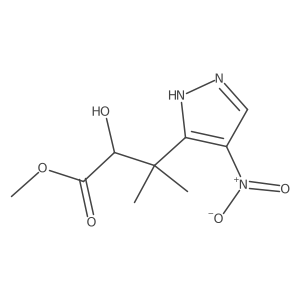 methyl 2-hydroxy-3-methyl-3-(4-nitro-1H-pyrazol-3-yl)butanoate Structure
