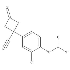 1-[3-Chloro-4-(difluoromethoxy)phenyl]-3-oxocyclobutane-1-carbonitrile结构式